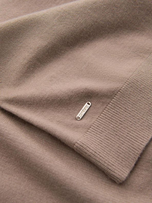 Ombre Clothing Herrenstrick-Rollkragenpullover mit Viskose - dunkelbeige V3 OM-SWTN-0127 Ombre Clothing