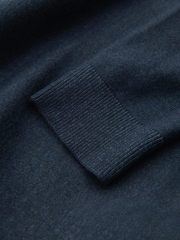 Ombre Clothing Herrenstrick-Rollkragenpullover mit Viskose - dunkelblau V4 OM-SWTN-0127 Ombre Clothing