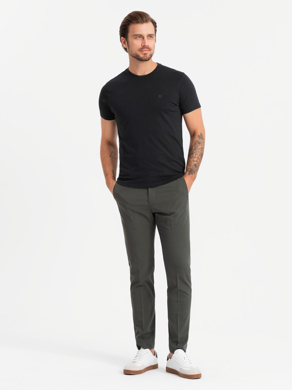 Ombre Clothing Dreifarbiges Herren-T-Shirt aus Baumwolle - weiß und marineblau V3 OM-TSCT-0174 Ombre Clothing