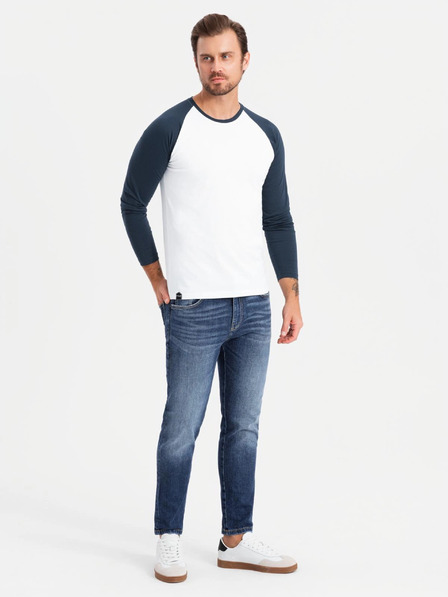 Ombre Clothing Bedrucktes langärmeliges Herren-T-Shirt - Schwarz V1 OM-LSPT-0119 Ombre Clothing