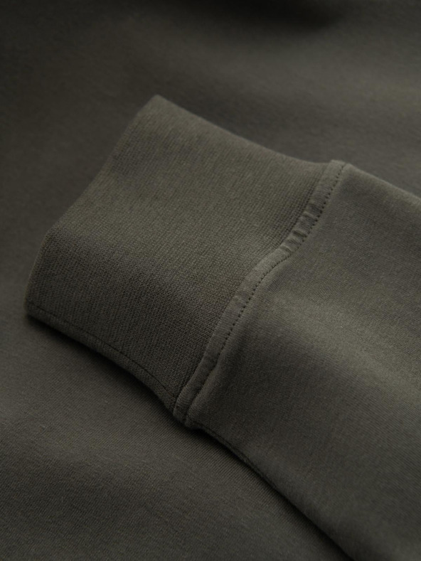 Ombre Clothing Herren Baumwoll-T-Shirt LOOSE FIT mit langen Ärmeln und Rundhalsausschnitt - grau-grün V3 OM-LSBC-0129 Ombre Clothing