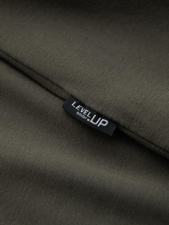 Ombre Clothing Herren Baumwoll-T-Shirt LOOSE FIT mit langen Ärmeln und Rundhalsausschnitt - grau-grün V3 OM-LSBC-0129 Ombre Clothing