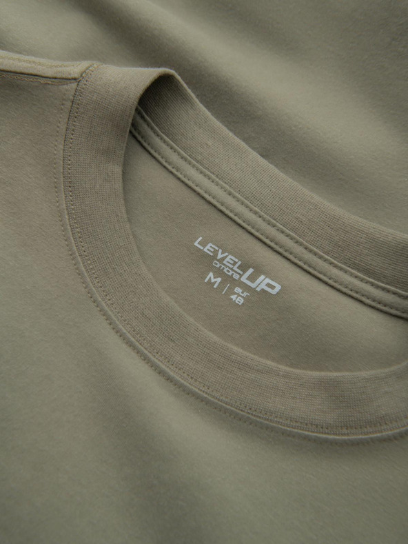 Ombre Clothing Herren Baumwolle LOOSE FIT Langarm T-Shirt mit Rundhalsausschnitt - khaki V4 OM-LSBC-0129 Ombre Clothing