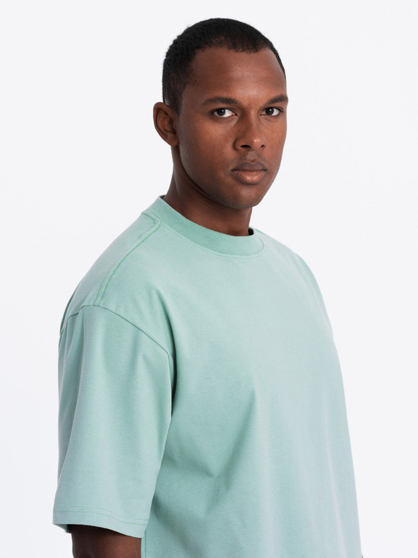 Ombre Clothing Herren-T-Shirt LOOSE FIT mit Tasche mint Ombre Clothing