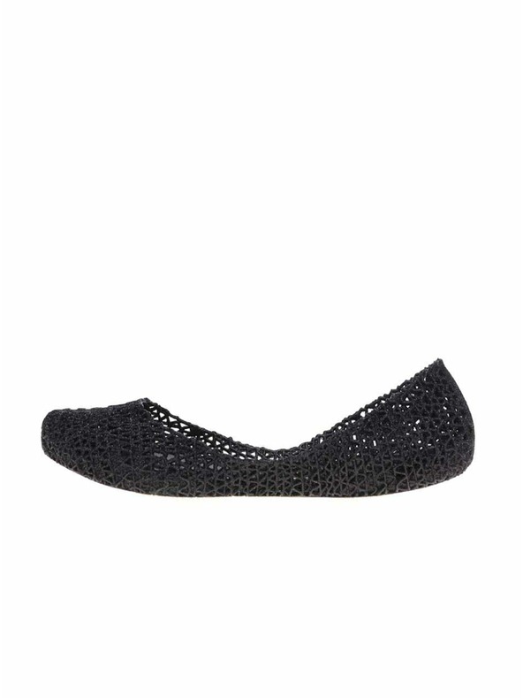 Melissa Schwarze Glitzer-Ballerinas Melissa Campana Papel