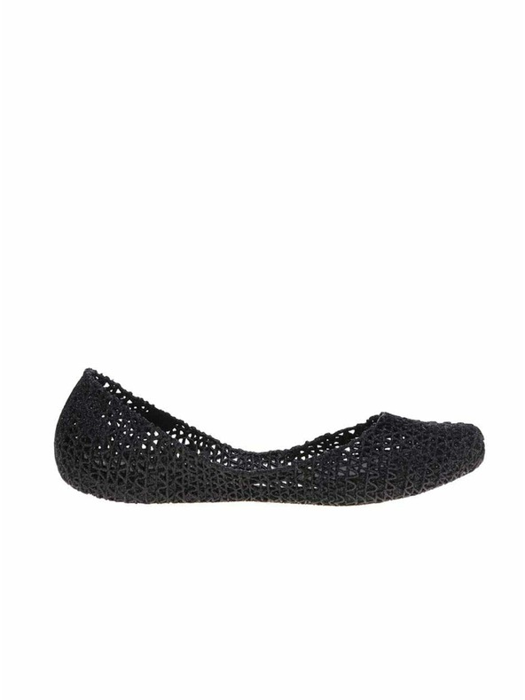 Melissa Schwarze Glitzer-Ballerinas Melissa Campana Papel
