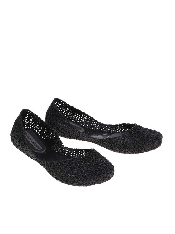 Melissa Schwarze Glitzer-Ballerinas Melissa Campana Papel