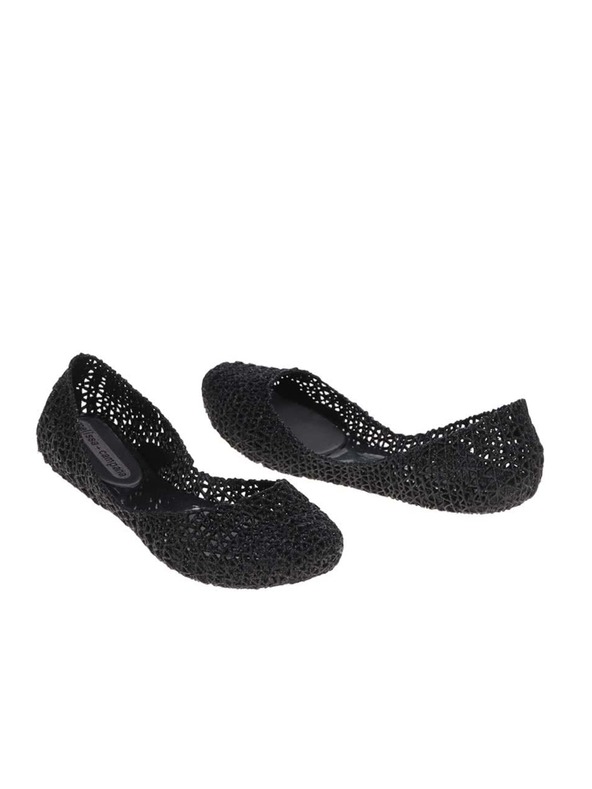 Melissa Schwarze Glitzer-Ballerinas Melissa Campana Papel