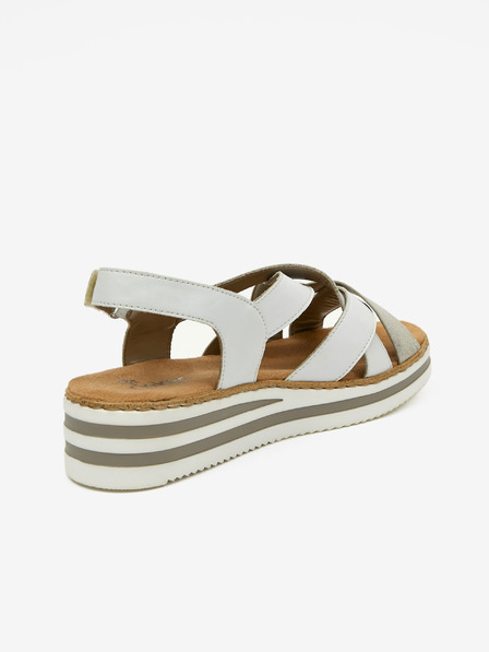 Rieker Silberne und weiße Damen-Sandalen Rieker