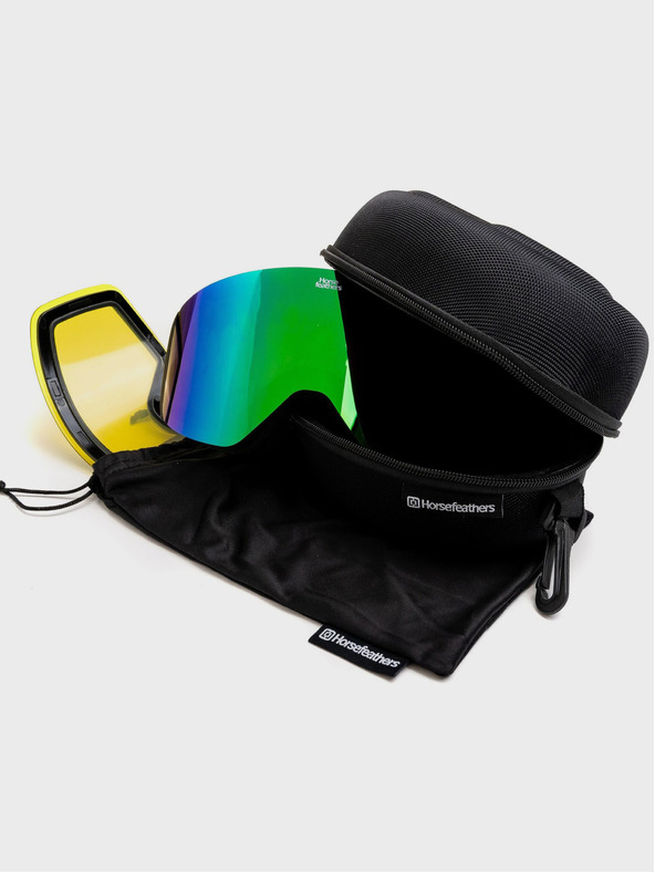 Horsefeathers Snowboard-Schutzbrille Colt - schwarz/spiegelgrün HORSEFEATHERS