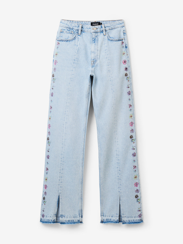 Desigual Hellblaue Desigual Damenjeans mit weitem Bein Flores
