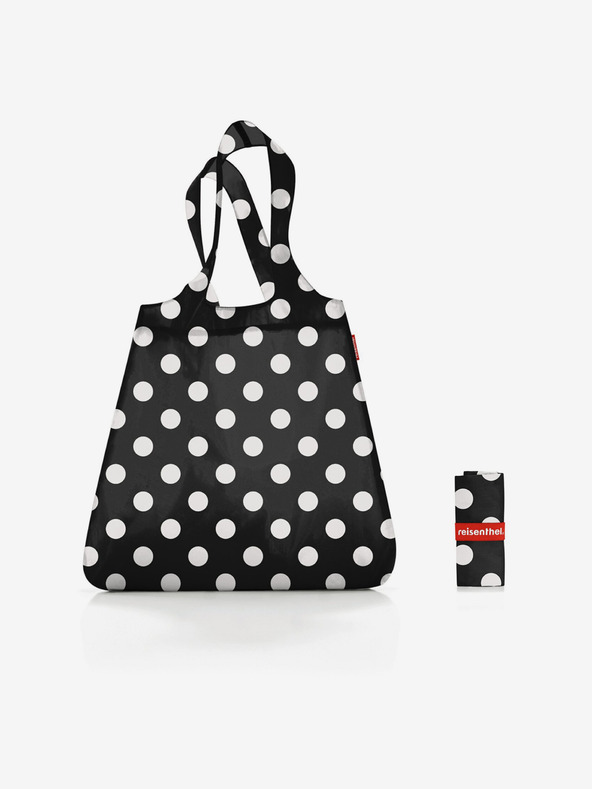 Reisenthel Schwarze Damen Einkaufstasche mit Punkten Reisenthel Mini Maxi Shopper Dots White