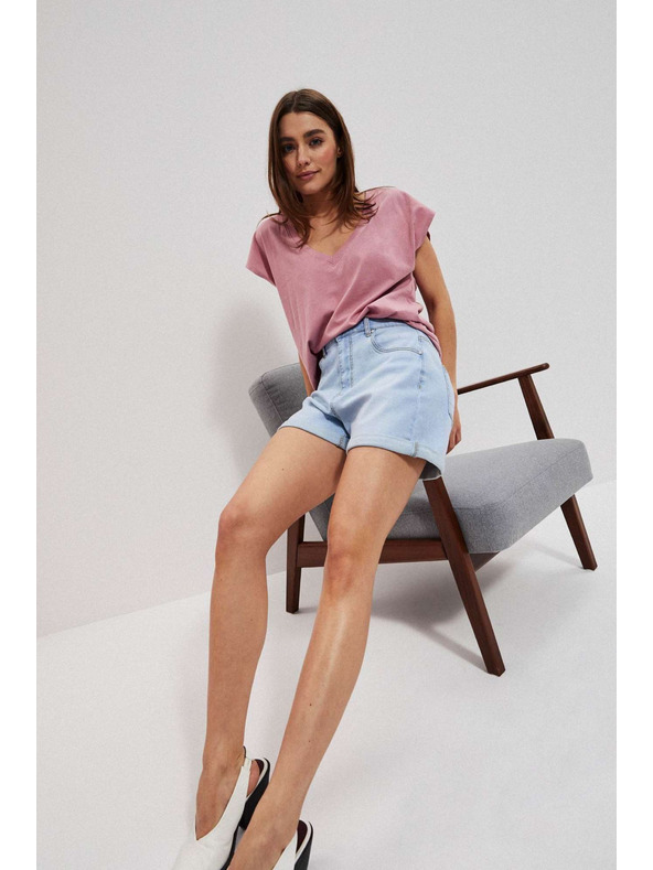 Moodo Hellblaue Damen Denim Shorts Moodo