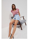 Moodo Hellblaue Damen Denim Shorts Moodo