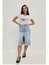 Moodo Damen T-Shirt L-TS-4019 WEISS Moodo