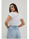 Moodo Damen T-Shirt L-TS-4019 WEISS Moodo