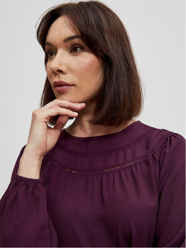 Moodo Burgunderfarbene Damenbluse Moodo
