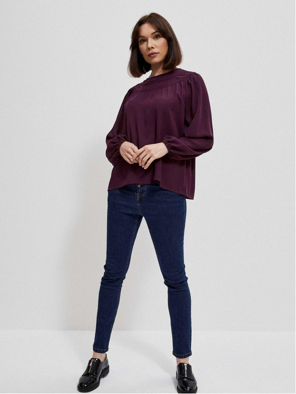 Moodo Burgunderfarbene Damenbluse Moodo