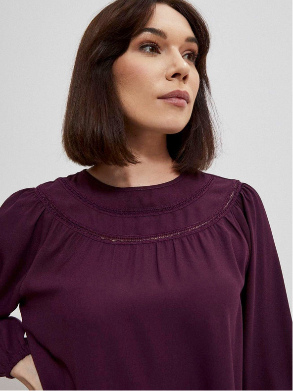 Moodo Burgunderfarbene Damenbluse Moodo