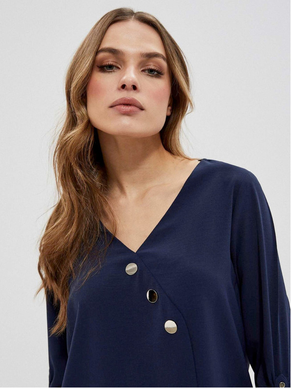 Moodo Dunkelblaue Damenbluse Moodo