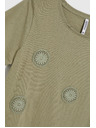 Moodo Damen-Olivfarbenes T-Shirt Moodo