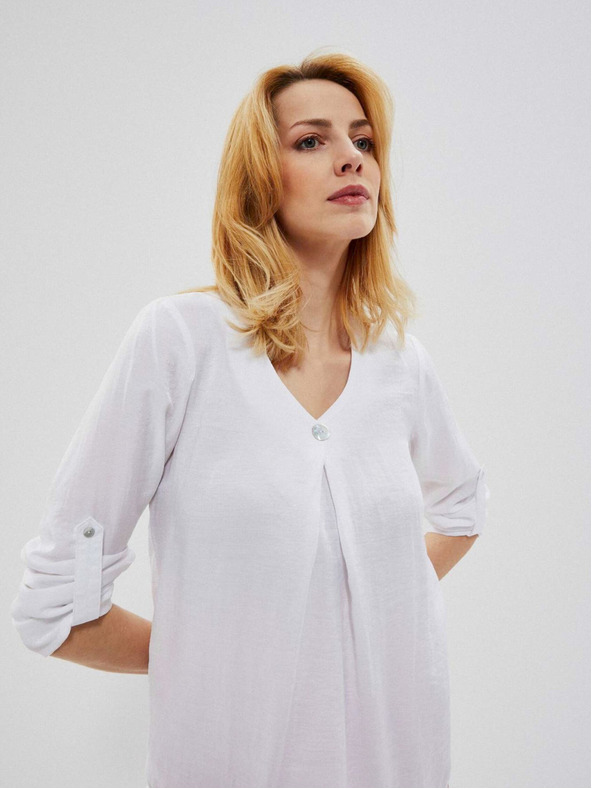 Moodo Weiß Damen Bluse Moodo