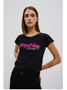 Moodo Damen-T-Shirt L-TS-4020 SCHWARZ Moodo