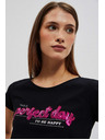 Moodo Damen-T-Shirt L-TS-4020 SCHWARZ Moodo