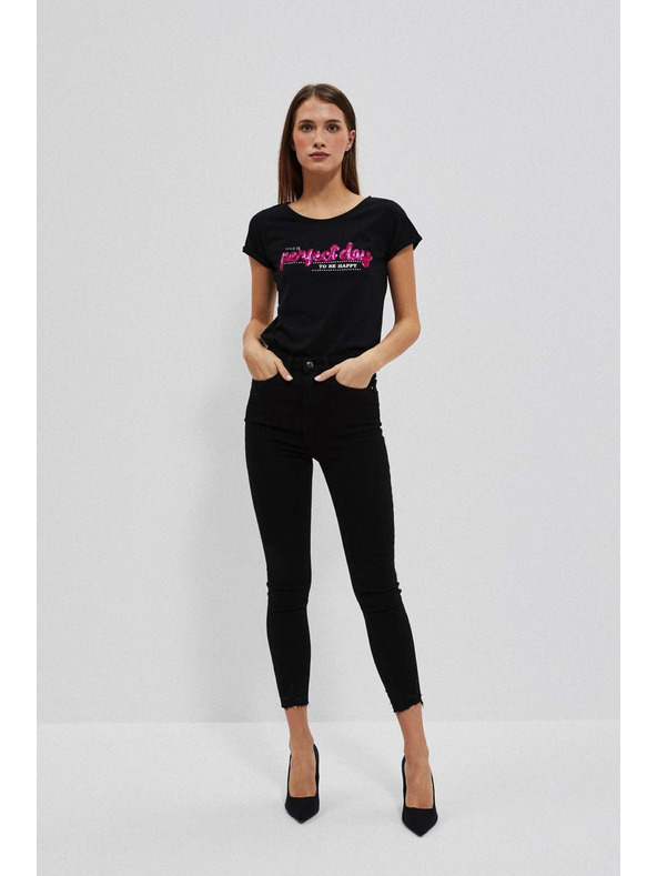 Moodo Damen-T-Shirt L-TS-4020 SCHWARZ Moodo