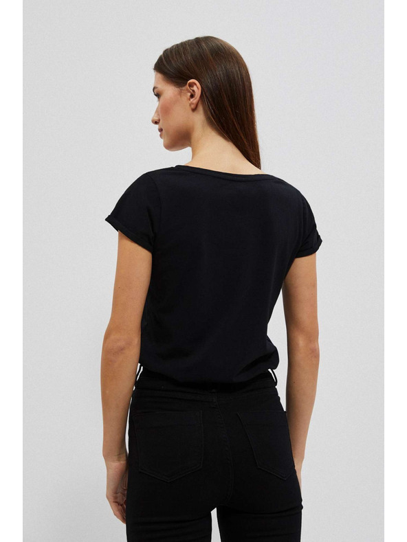 Moodo Damen-T-Shirt L-TS-4020 SCHWARZ Moodo