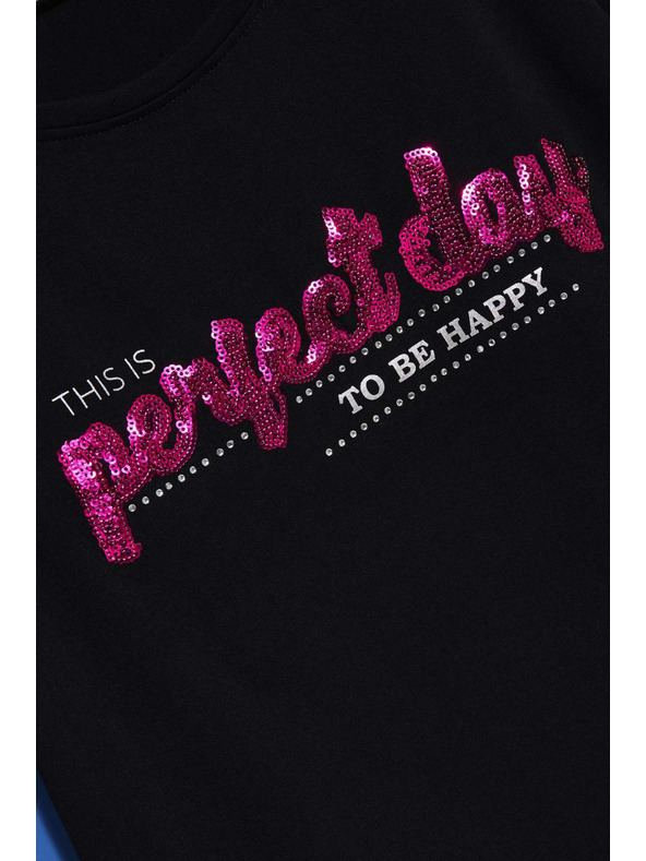 Moodo Damen-T-Shirt L-TS-4020 SCHWARZ Moodo