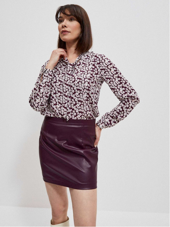 Moodo Moodo Weiß und Wein Damenbluse mit Blumenmuster