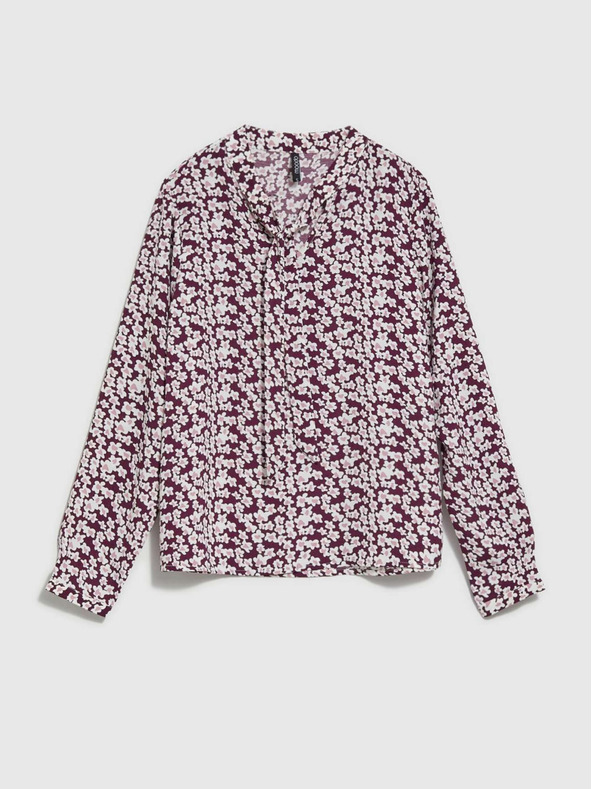 Moodo Moodo Weiß und Wein Damenbluse mit Blumenmuster