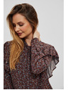 Moodo Braune Damenbluse mit Blumenmuster Moodo