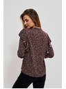 Moodo Braune Damenbluse mit Blumenmuster Moodo