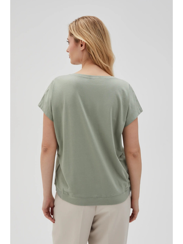 Moodo Damen-Olivfarbenes T-Shirt Moodo