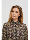 Moodo Beige und schwarz gemustertes Damenshirt Moodo