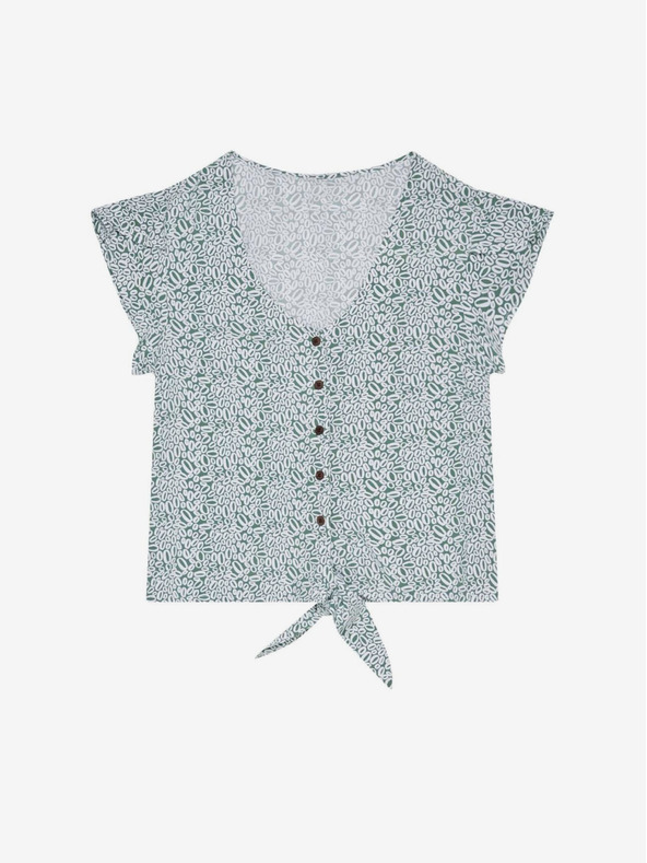 Moodo Weiß-grün gemustertes Damenhemd Moodo