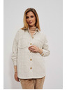 Moodo Beige und cremefarbenes Damen-Karohemd Moodo