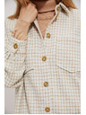 Moodo Beige und cremefarbenes Damen-Karohemd Moodo