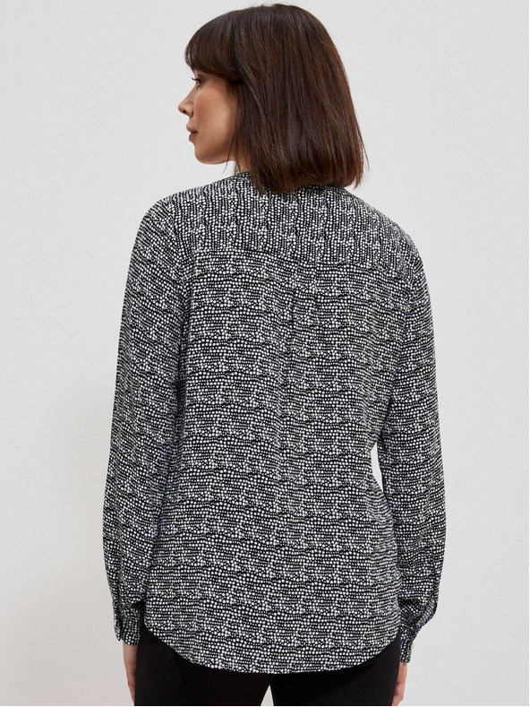 Moodo Schwarz-weiß gemusterte Damenbluse Moodo