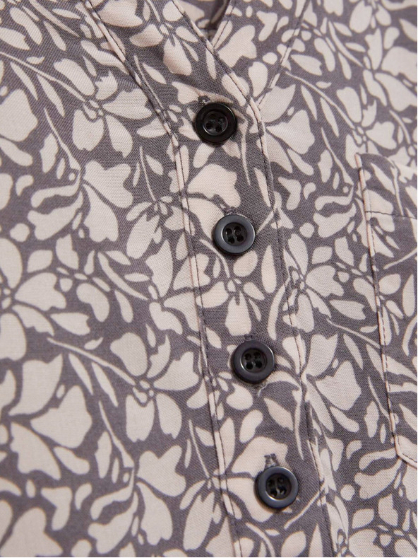 Moodo Moodo weiß-grau gemustertes Damen-Shirt