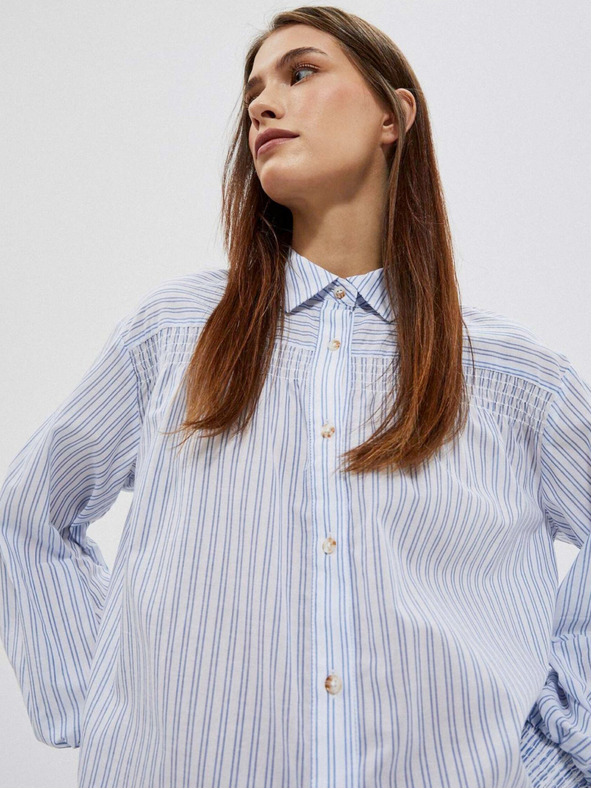 Moodo Weiß und blau gestreiftes Damenshirt Moodo