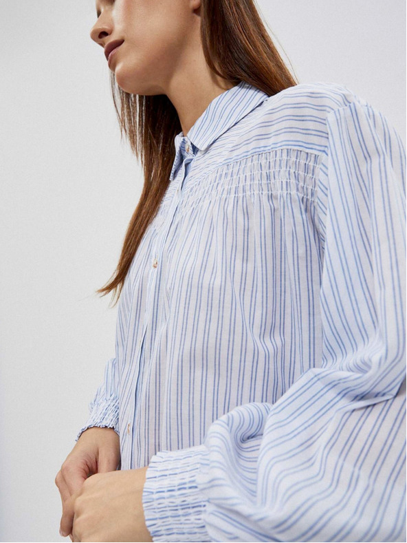 Moodo Weiß und blau gestreiftes Damenshirt Moodo