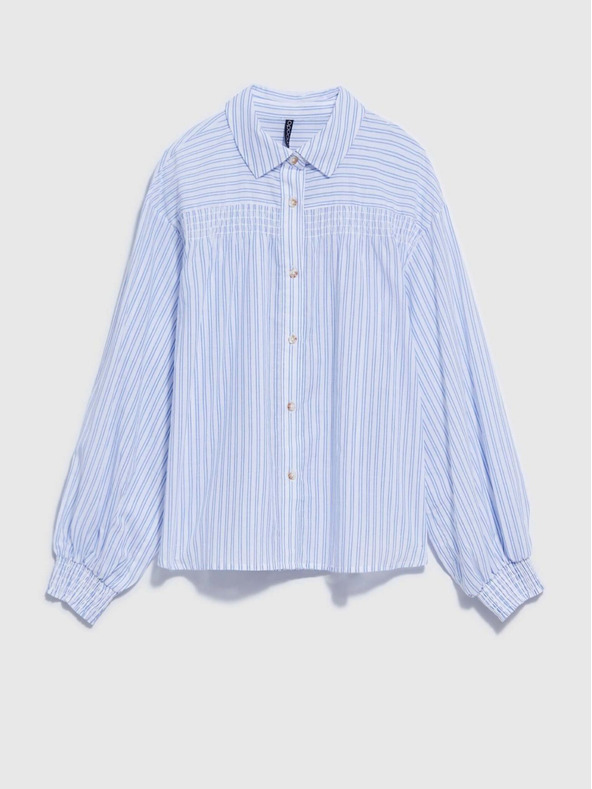 Moodo Weiß und blau gestreiftes Damenshirt Moodo