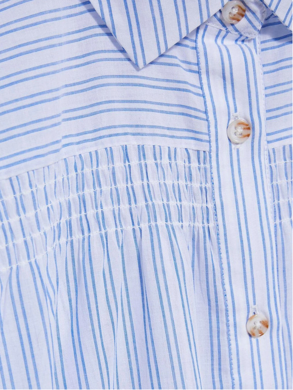 Moodo Weiß und blau gestreiftes Damenshirt Moodo