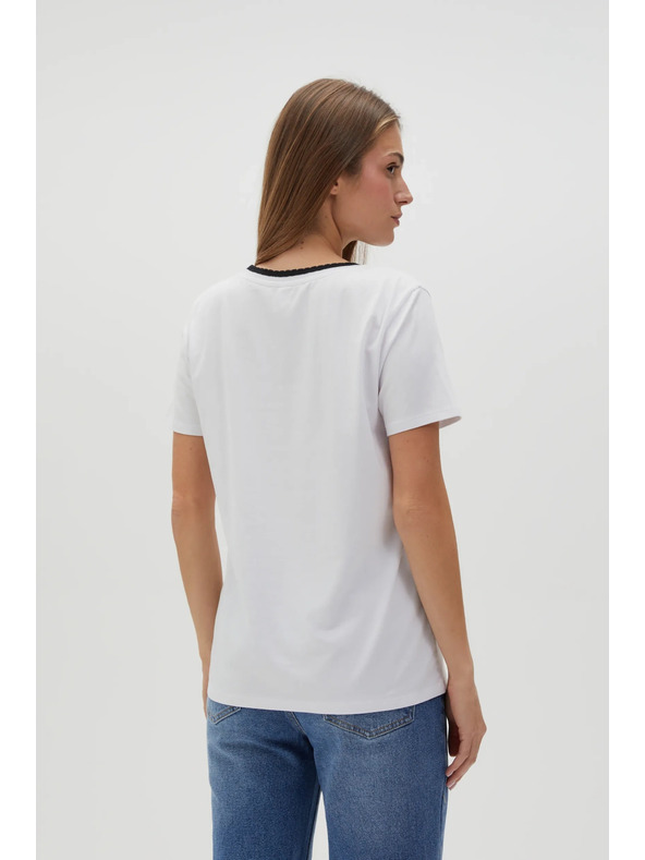 Moodo Damen-Weißes T-Shirt Moodo