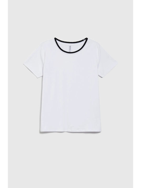 Moodo Damen-Weißes T-Shirt Moodo