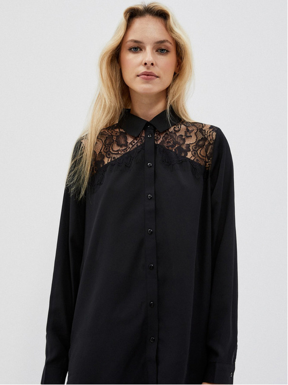 Moodo Schwarzes Damenhemd Moodo