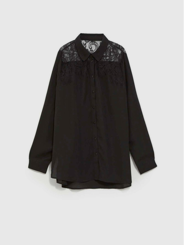 Moodo Schwarzes Damenhemd Moodo